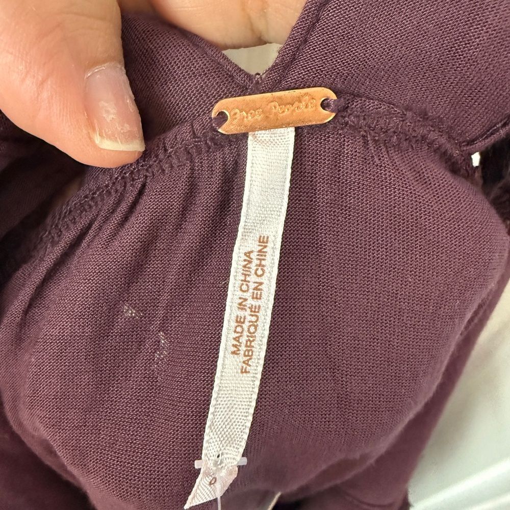 Free People babydoll lace side cutout dress in Aubergine size 0 NWT - Picture 11 of 11